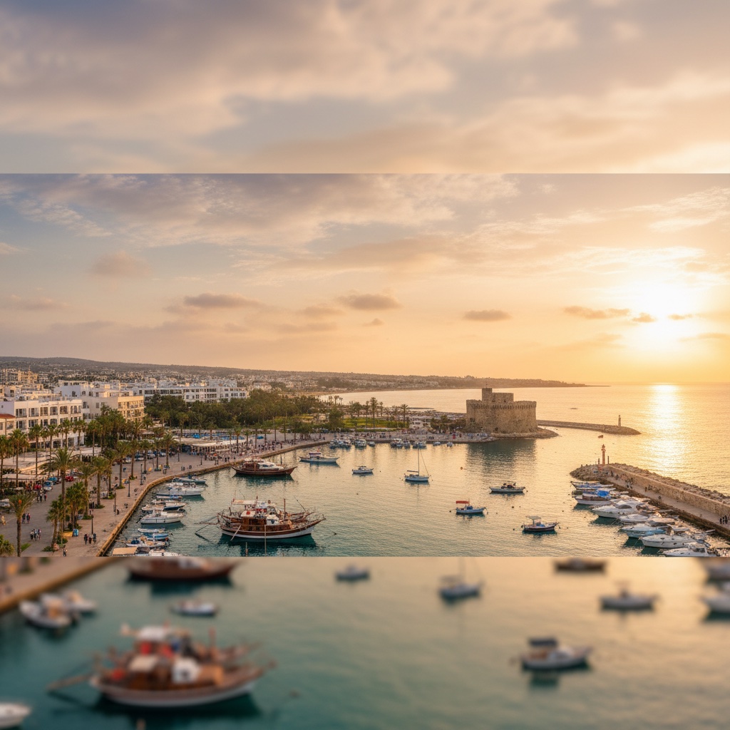 Kato Paphos harbour view