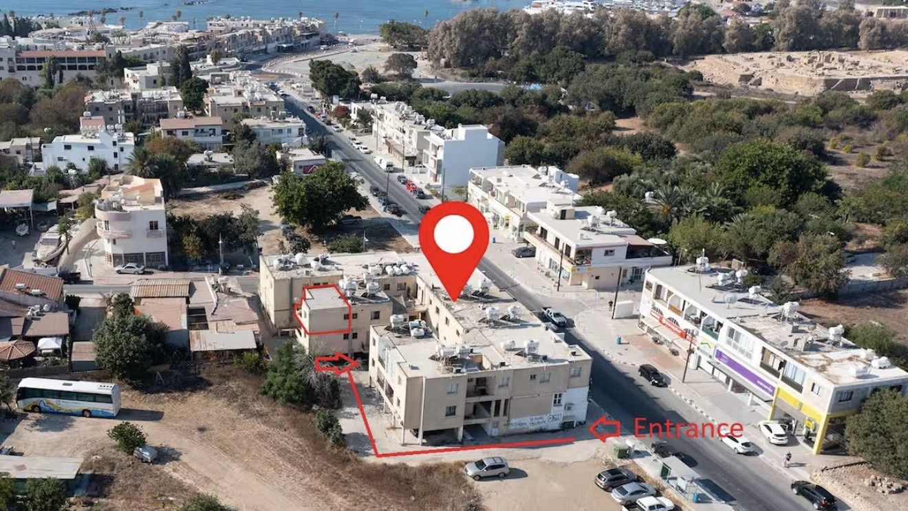 Building entrance — aerial view